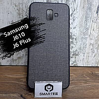 Фактурный силиконовый чехол для Samsung J6 Plus / J610 Серый, фото 1