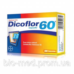 

Dicoflor 60 - пробиотик, восстановление баланса кишечной микрофлоры, 20 кап.