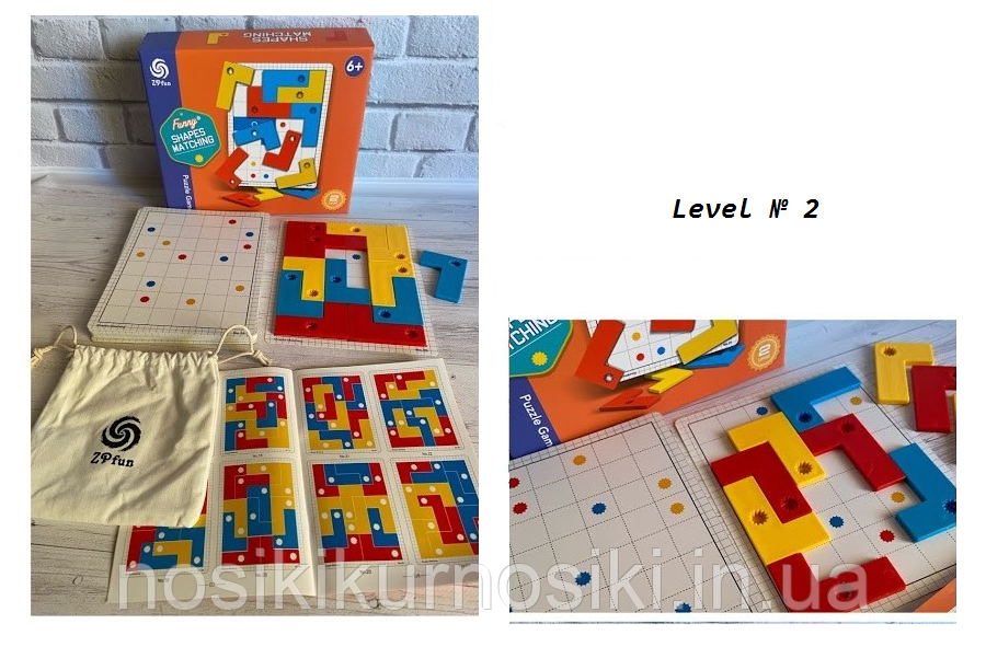 Детская логическая игра головоломка Shapes matching - Плашки, принцип тетриса 802 - 2 уровень