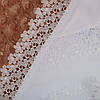 Крыжма двойная Ажурные цветы с вышивкой Велюр / кулир 85х100 см белый Betis, фото 2