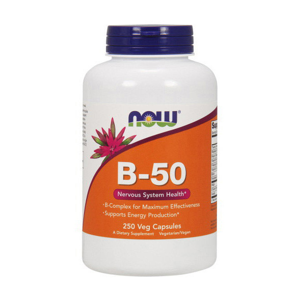 

Комплекс витаминов группы Б Now Foods Vitamin B-50 (250 капс) нау фудс