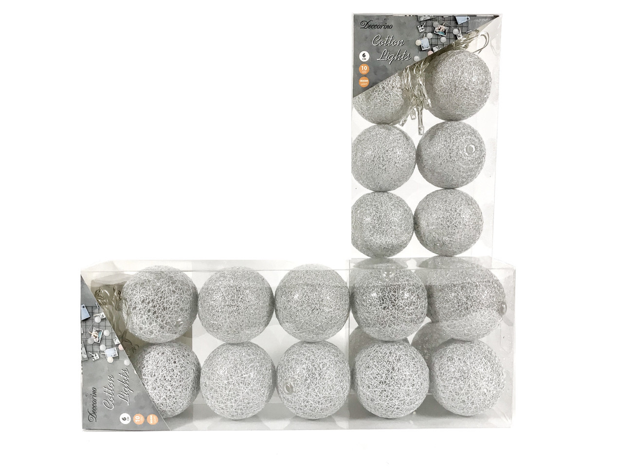 

Гирлянда тайские шарики Lighteer Technology Limited Decorino SilverGrey Cotton Balls 10led 6смх235см на батарейках АА (0106)