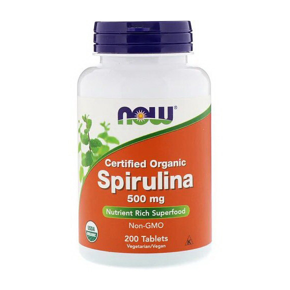 

Спирулина Now Foods Spirulina 500 mg certified organic (200 таб) нау фудс