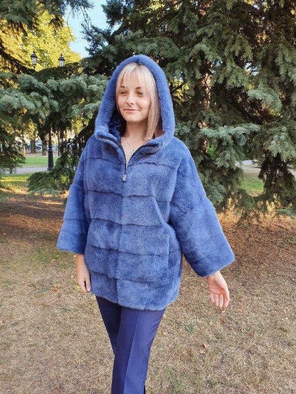 

Норковая шуба oversize в цвете Royal blue