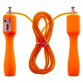 Скакалка з лічильником і сталевим тросом FI-4385 Orange (US00231)