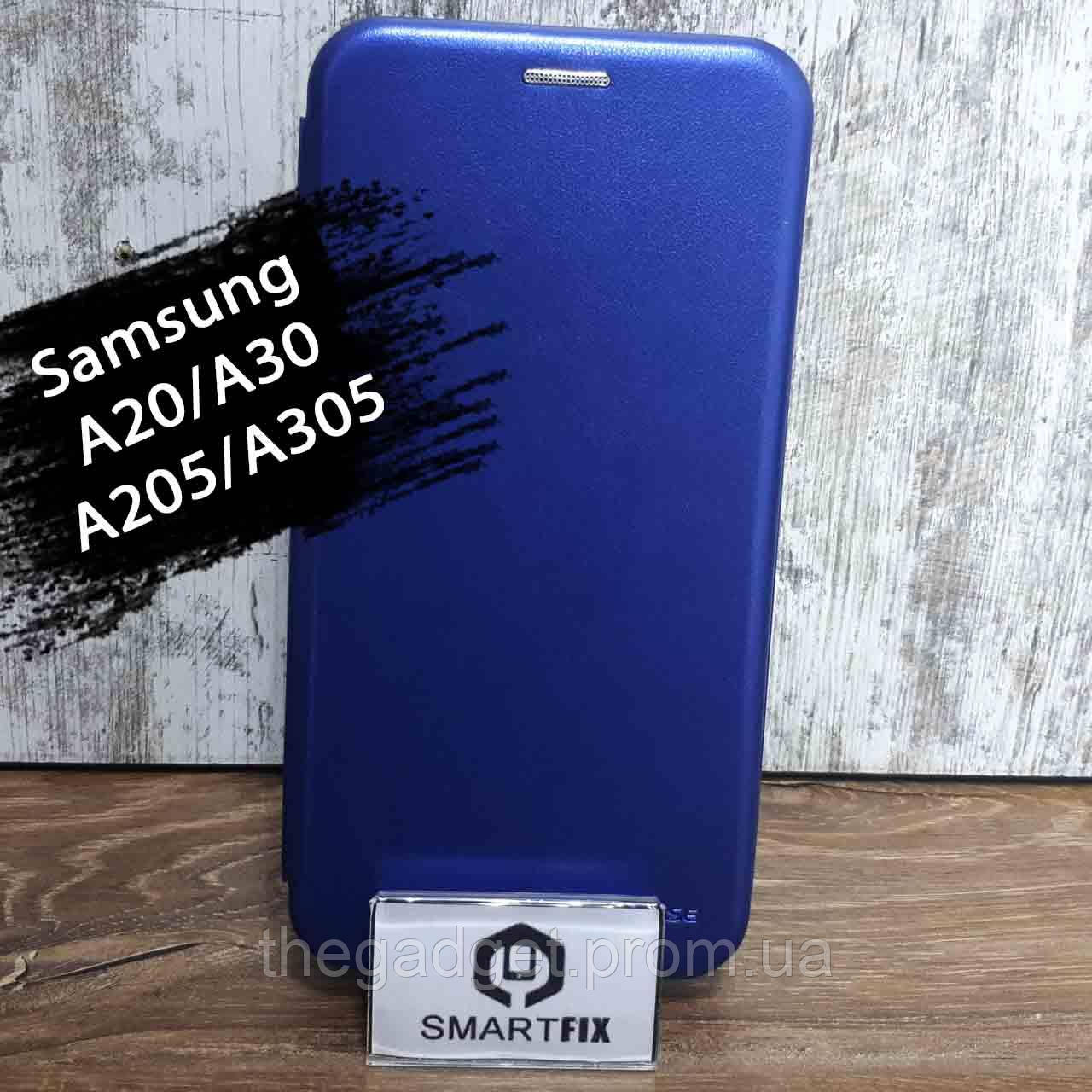 

Чехол книжка для Samsung A20/A30/A205F/A305F G-Case Синий