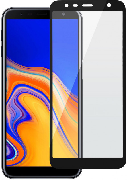 

Защитное стекло Samsung Galaxy J6 Plus (2018) (0.3 мм, 3D, клей по всей поверхности) черный, самсунг ж6+ плюс