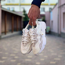 Кросівки чоловічі Adidas Ozweego White білі з оливковим відтінком ((на стилі)), фото 2