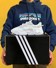 Кросівки чоловічі Adidas Ozweego White білі з оливковим відтінком ((на стилі)), фото 3