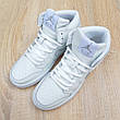 Кроссовки женские Nike Air Jordan 1 Retro белые ((на стилі)), фото 4