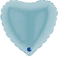 4" (10 см) Сердце пастель голубое Grabo Италия шар фольгированный