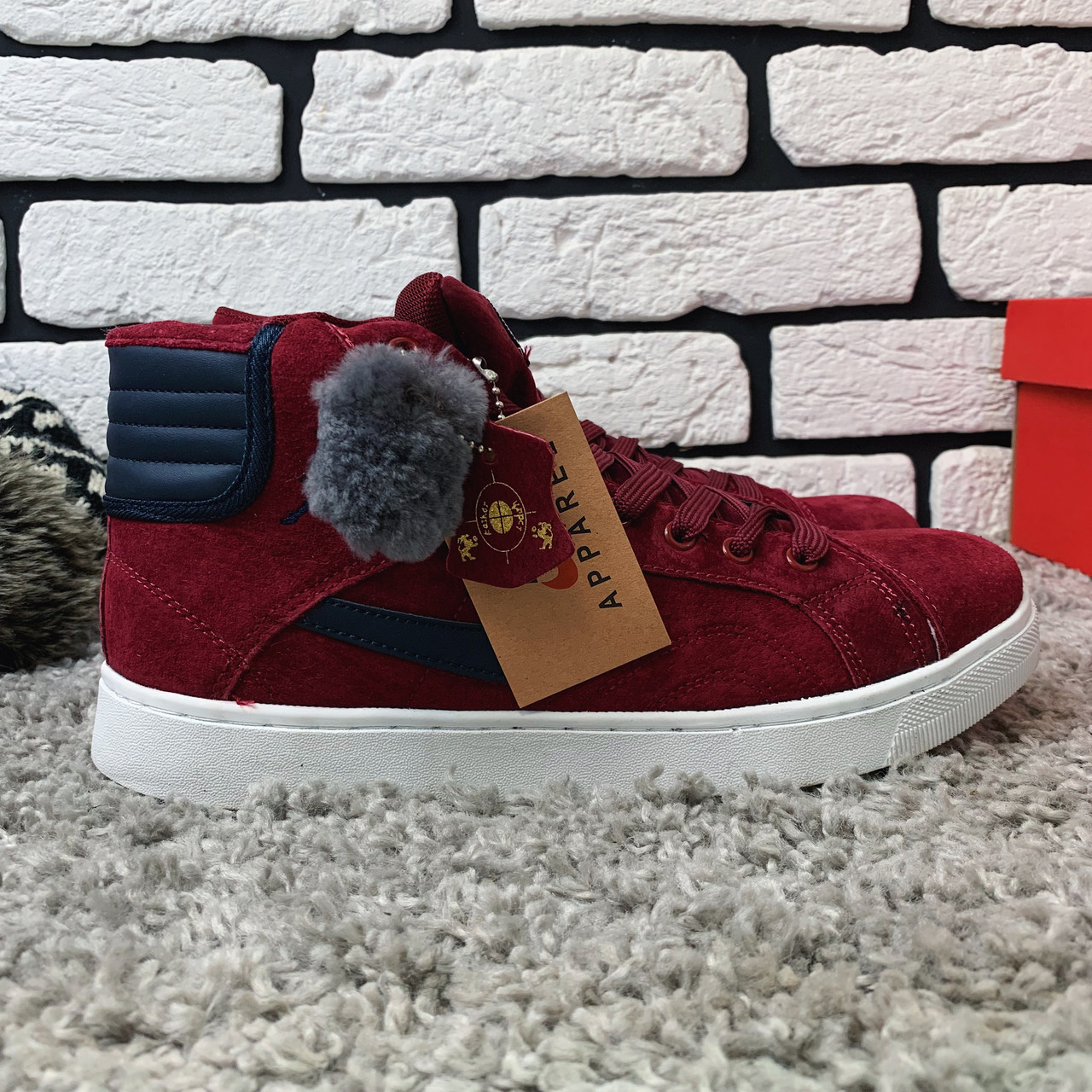 

Зимние кроссовки (НА МЕХУ) Nike Air Jordan 1-092 ⏩ [ 41,42 ], Бордовый