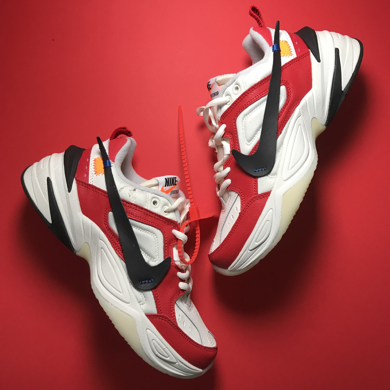 

Nike M2K Tekno White Red, Красный