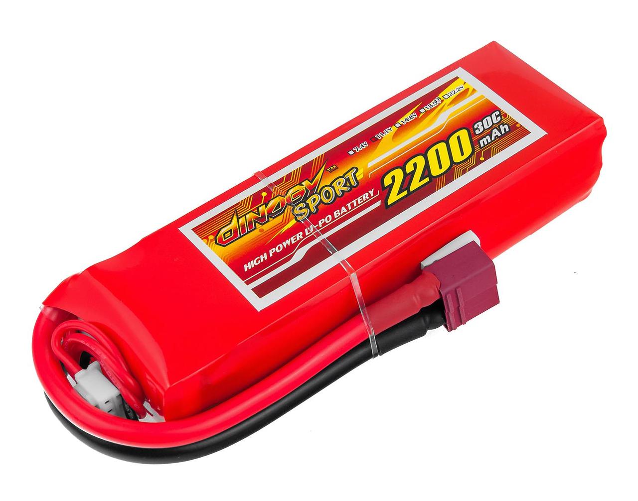 

Аккумулятор Dinogy Li-Pol 2200mAh 11.1V 3S 30C 22x36x110мм T-Plug