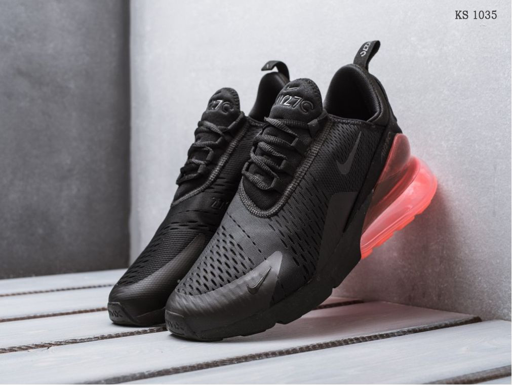 

Мужские кроссовки в стиле Nike Air Max 270, сетка, черные с красным 44(28 см), размеры:42,44