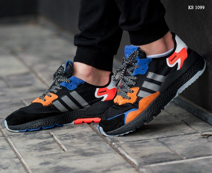 

Мужские кроссовки в стиле Adidas Nite Jogger, замша, сетка, черные 44(28 см), последний размер