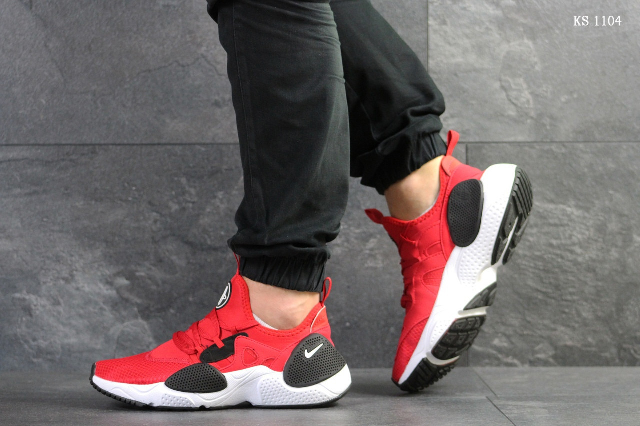 

Мужские кроссовки в стиле Nike Air Huarache E.D.G.E, текстиль, красные с белым 44(28 см), размеры:41,43,44