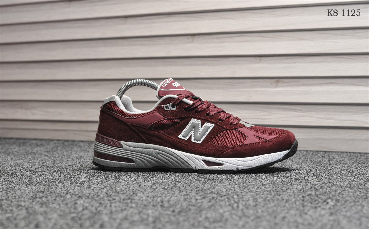 

Мужские кроссовки в стиле New Balance 991, замша, сетка, бордовые 45(28,5 см), последний размер