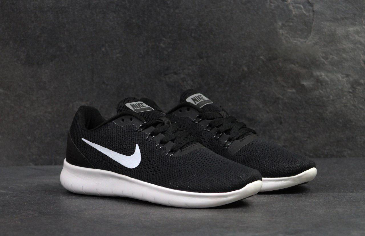 

Мужские кроссовки в стиле Nike Free RN Black/ White, черные 44(28 см), последний размер