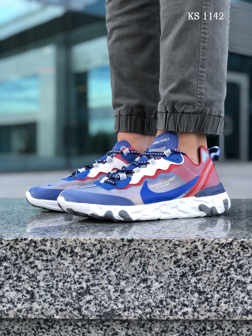 

Мужские кроссовки Undercover x Nike React Element 87, сетка, синие с белым 42(26,5 см), размеры:42,43,44