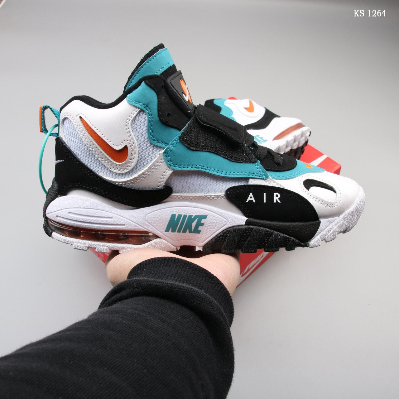 

Мужские кроссовки в стиле Nike Sportswear Air Max Speed Turf, кожа, сетка, белые с бирюзой 43(27,5 см)