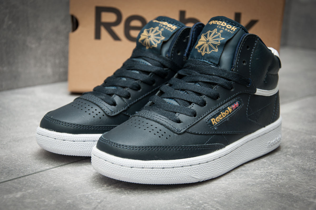 

Женские кроссовки в стиле Reebok Club C 85 Face, тёмнo-cиние 38(24,2 см), размеры:38,40