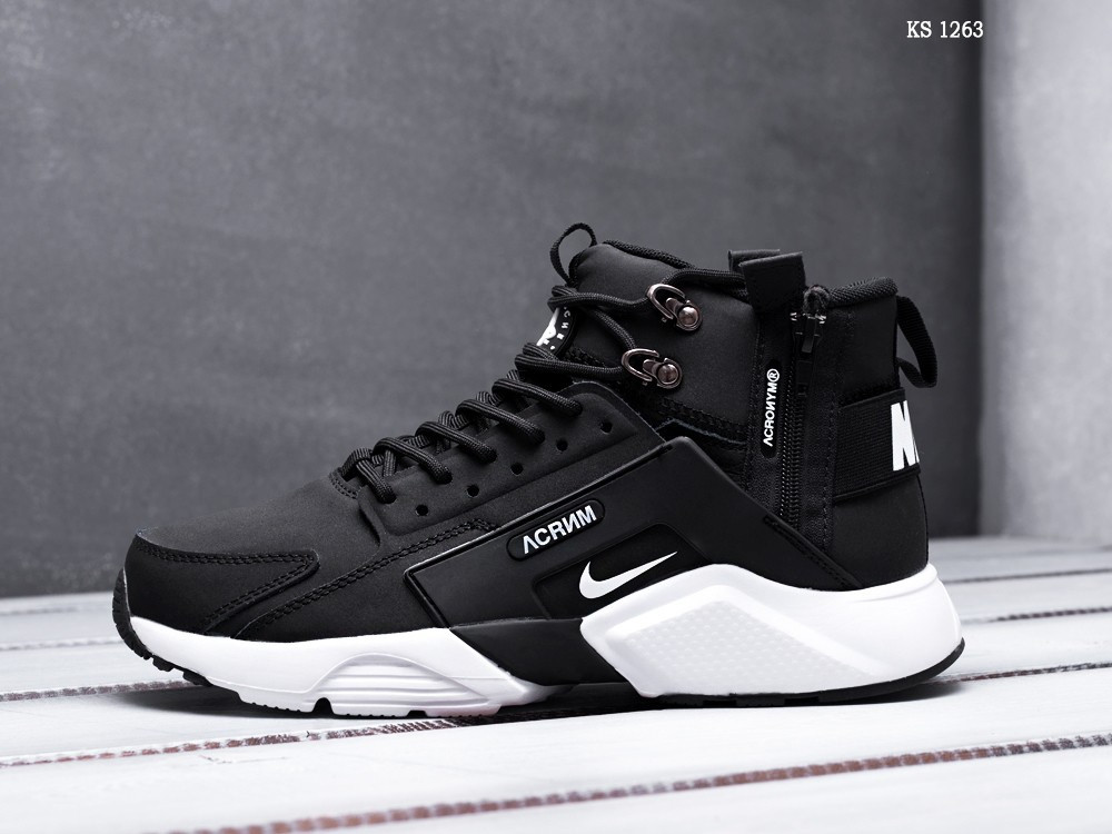 

Мужские кроссовки в стиле Nike Air Huarache Acronym, кожа, черные с белым 42(26,5 см), размеры:41,42,44,45