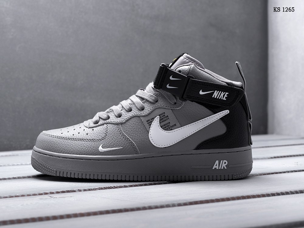 

Мужские кроссовки в стиле Nike Air Force 1 Mid 07 LV8, кожа, серые с белым 45(29 см), последний размер