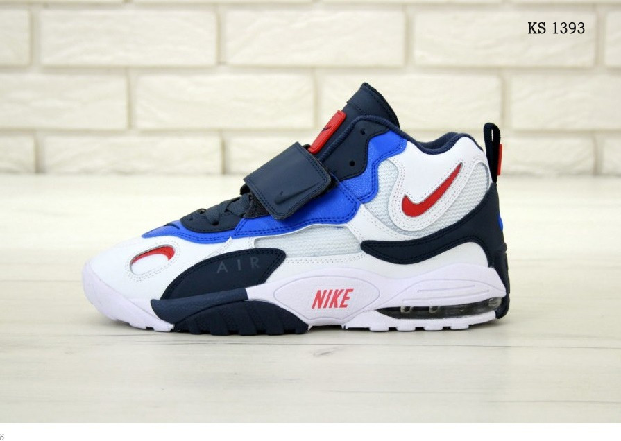 

Мужские кроссовки в стиле Nike Sportswear Air Max Speed Turf, натуральна кожа, сетка, белые с голубым 43(27,5 см)