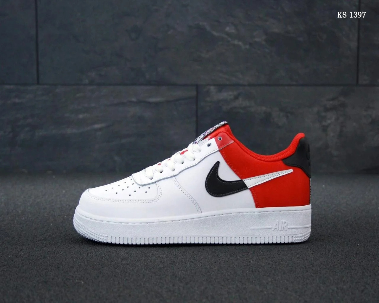 

Мужские кроссовки в стиле Nike Air Force 1 Low NBA, натуральна кожа, белые с красным 43(27,5 см)