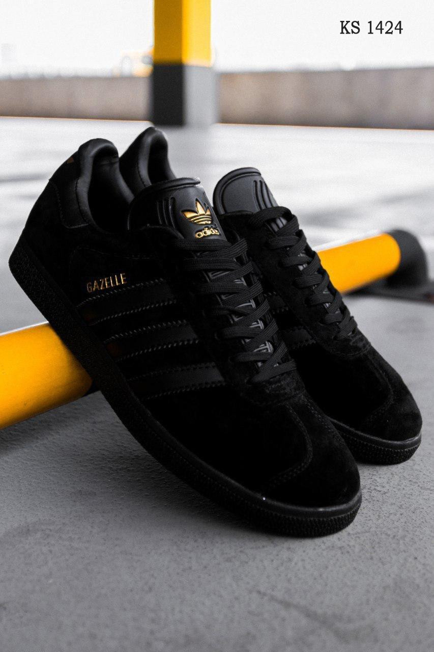 

Мужские кроссовки в стиле Adidas Gazelle, замша, черные 41(26 см), размеры:41,42,43,44,45,46