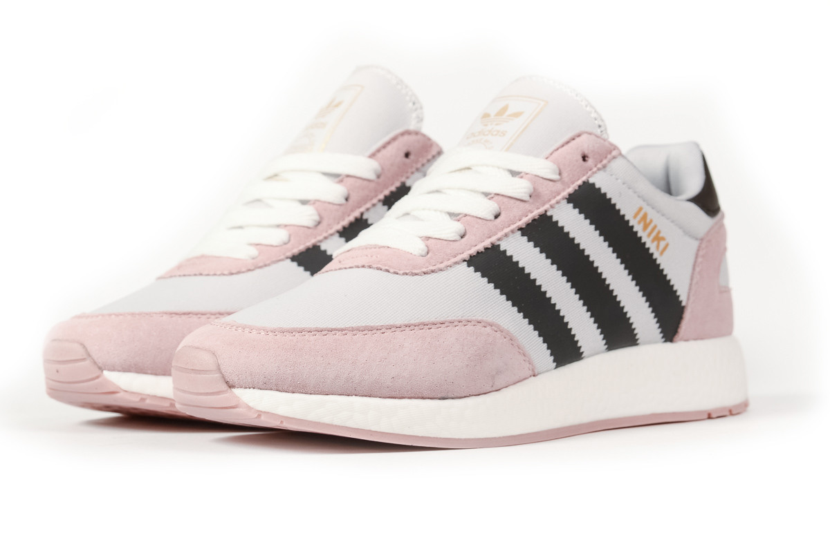 

Женские кроссовки Adidas Iniki, замша, текстиль, розовые с черным 37(23 см), размеры:37,39