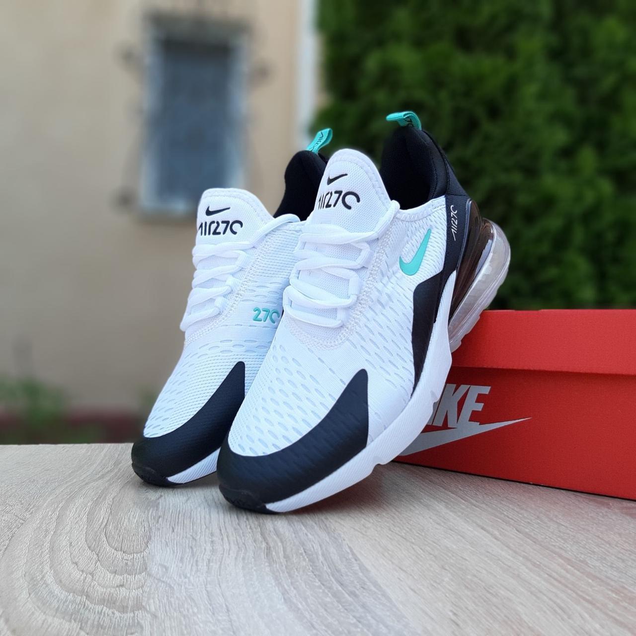 

Мужские кроссовки в стиле Nike Air Max 270 (SIN), текстиль, сетка, белые с черным, 45 (28,5 см), размеры:44,45