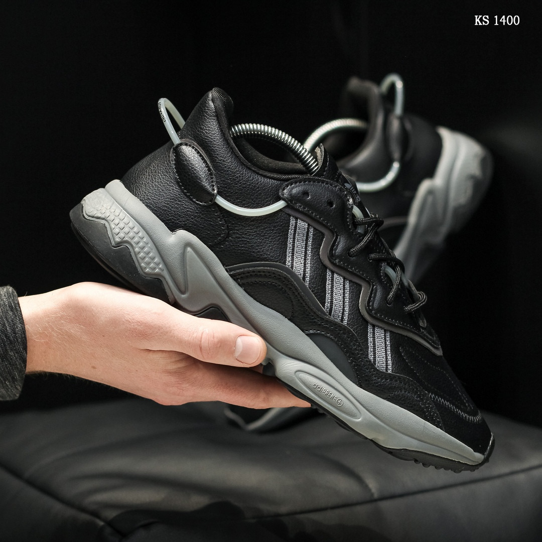 

Мужские кроссовки в стиле Adidas OZWEEGO, натуральная кожа, черые 43(27,5 см), размеры:41,43,44,45