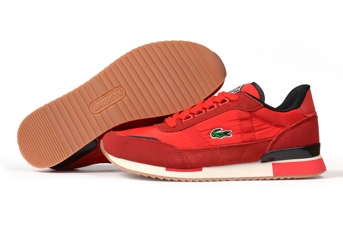 

Мужские кроссовки Lacoste Sport, замша, текстиль, красные с белым 44(28 см), размеры:43,44,45