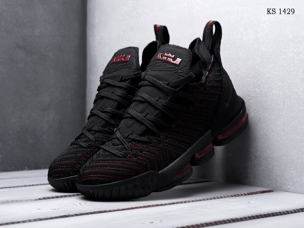 

Мужские кроссовки в стиле Nike Lebron 16 Fresh Bred, текстиль, черные 44(28 см), размеры:44,45