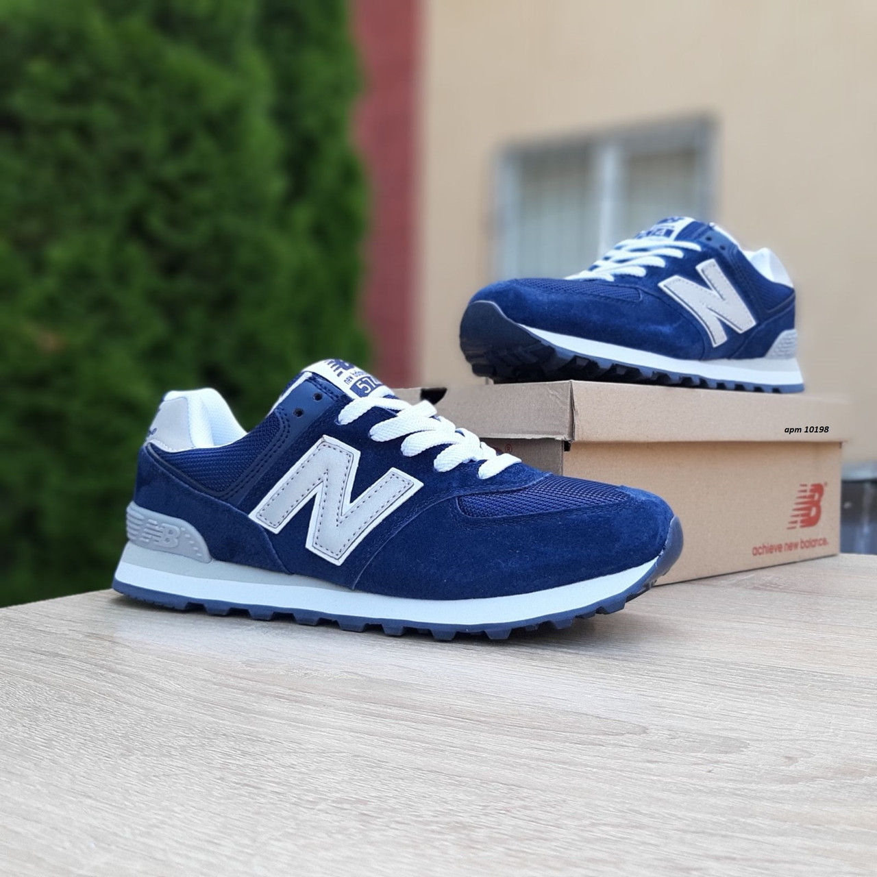 

Мужские кроссовки в стиле New Balance 574, замша, сетка, синие, 41 (25,5 см), размеры:41,42,44,45,46