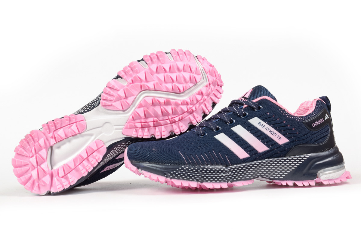 

Женские кроссовки в стиле Adidas Marathon Tn, текстиль, синие с розовым 40(25 см), размеры:36,37,38,40