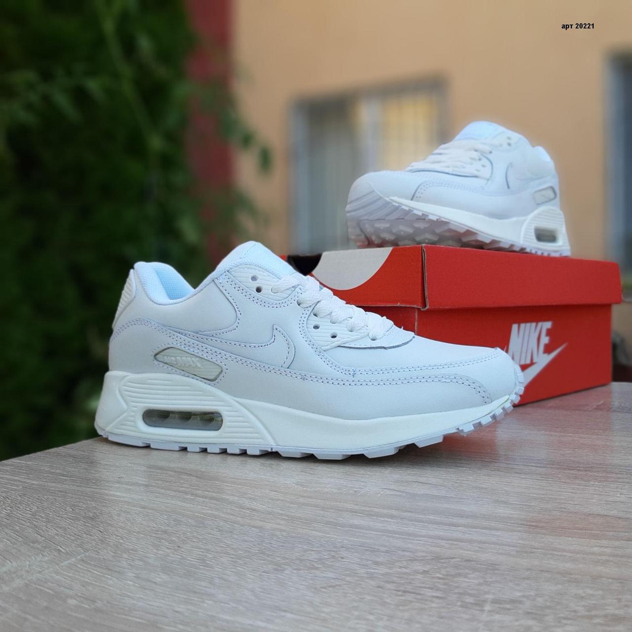 

Женские кроссовки в стиле Nike Airmax 90, кожа, белые 37 (23,5 см), размеры:36,37,38,39,40,41