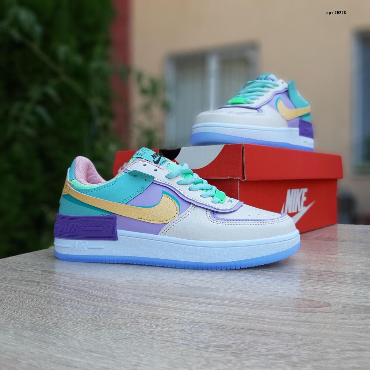 

Женские кроссовки в стиле Nike Air Force 1 Shadow, кожа, разноцветные 38 (24 см), размеры:36,38,39,40,41