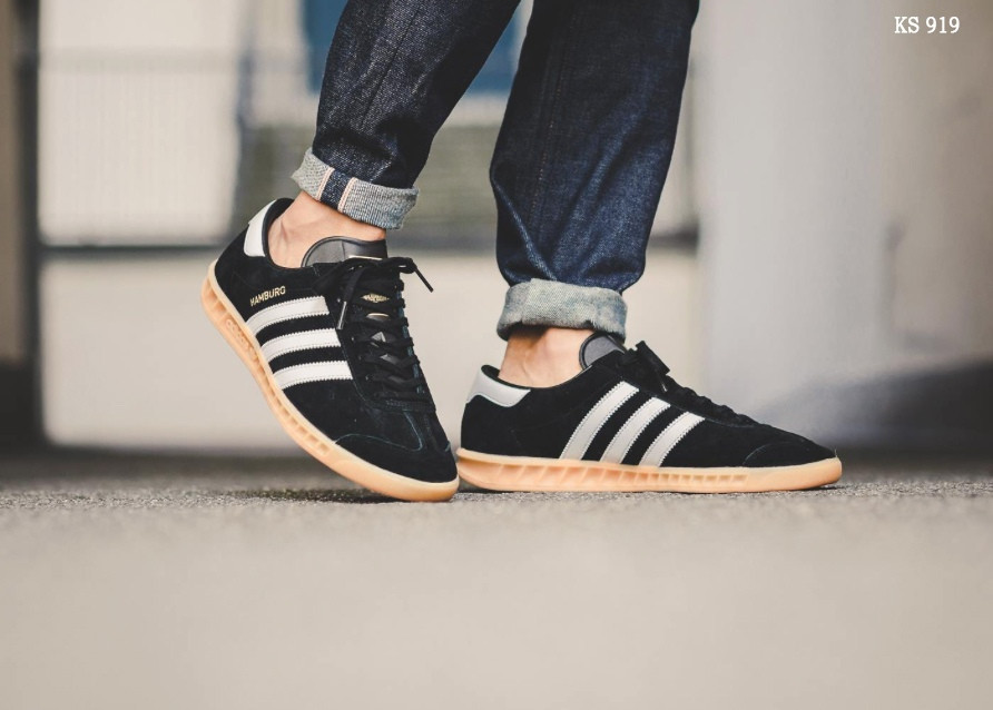 

Мужские кроссовки в стиле Adidas Hamburg, черные 41(26 см), размеры:41,42,43,44,45