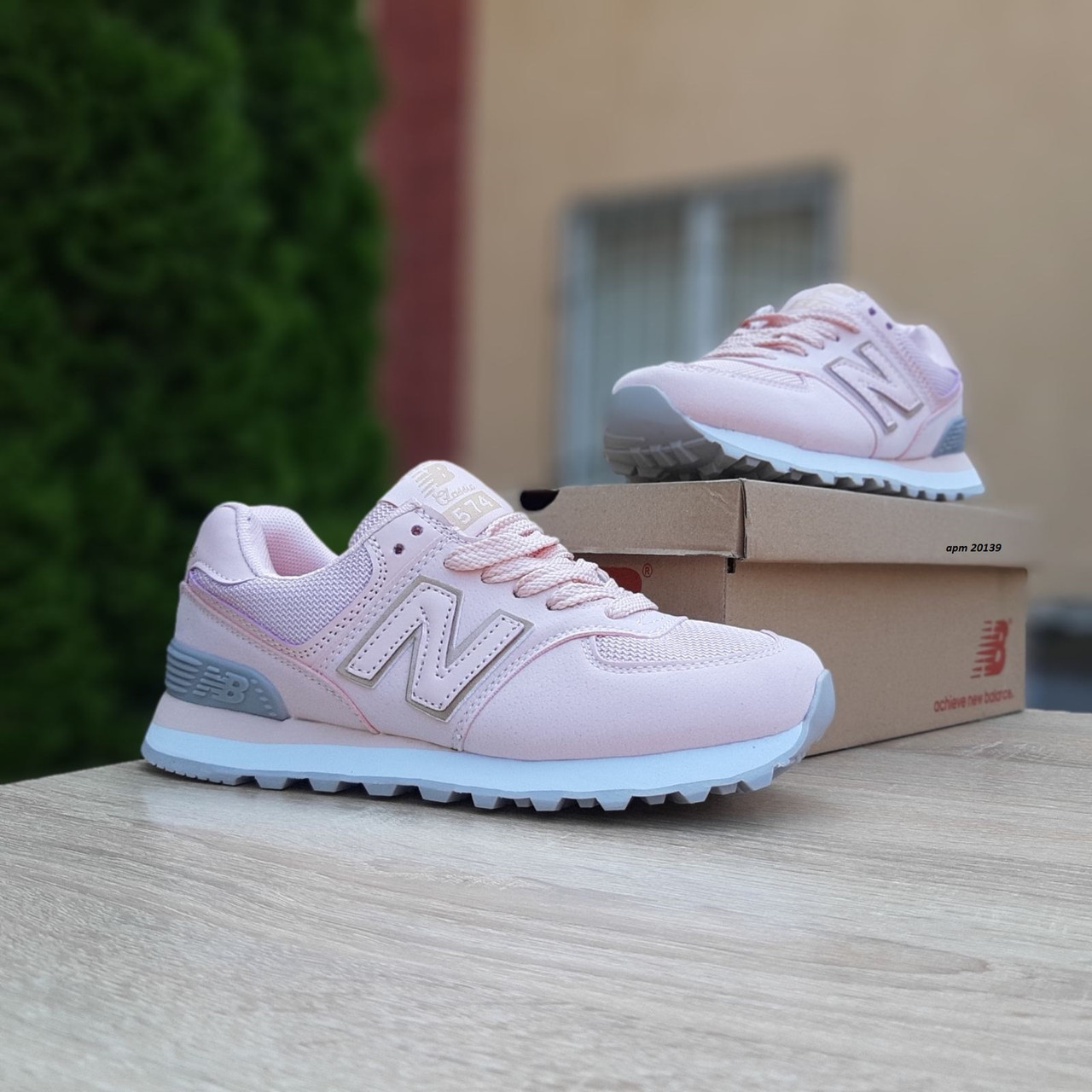 

Женские кроссовки в стиле New Balance 574, замша, сетка, розовые, 41 (26 см), размеры:40,41