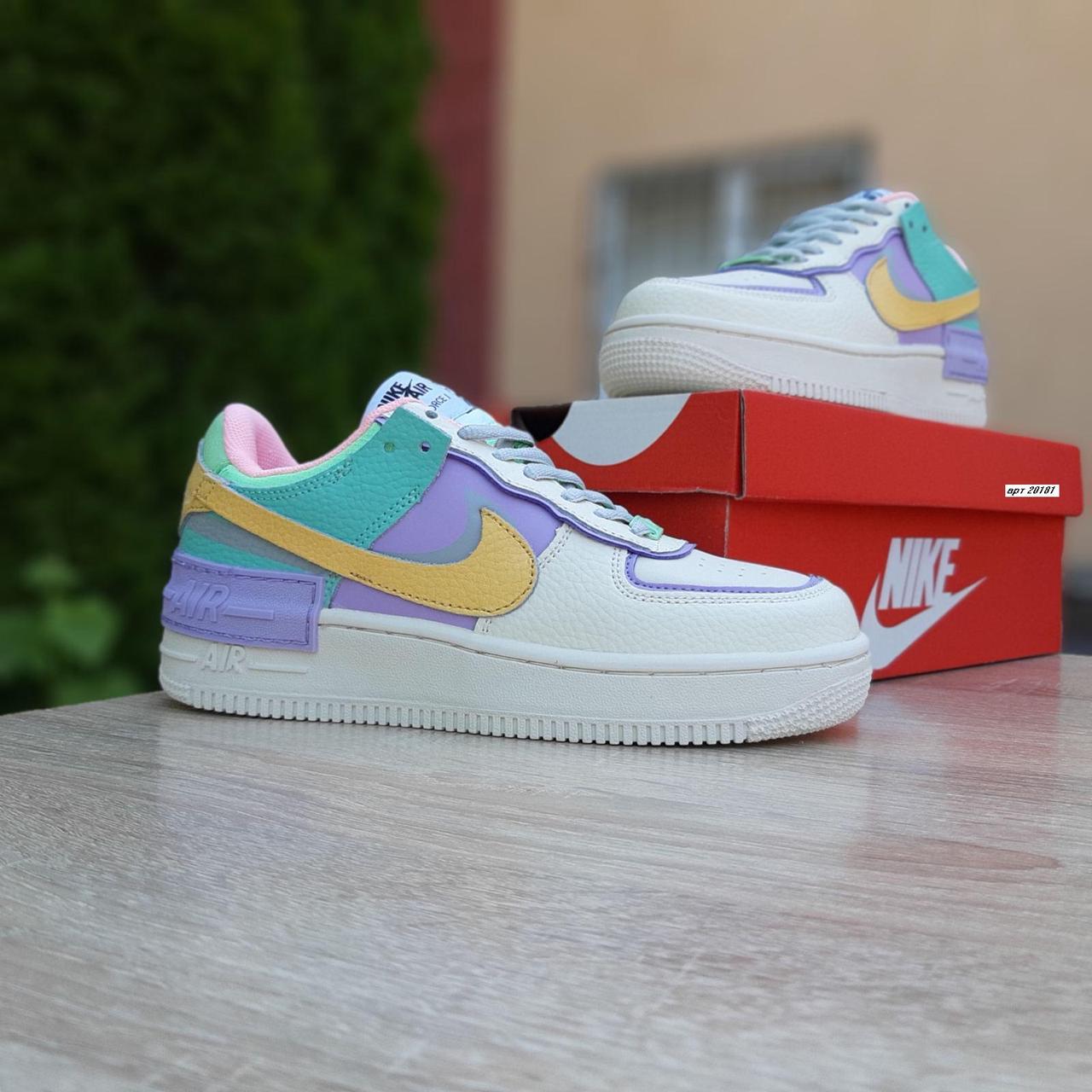 

Женские кроссовки в стиле Nike Air Force 1 Shadow, кожа, бежевые с сиреневым, 37 (23,5 см)