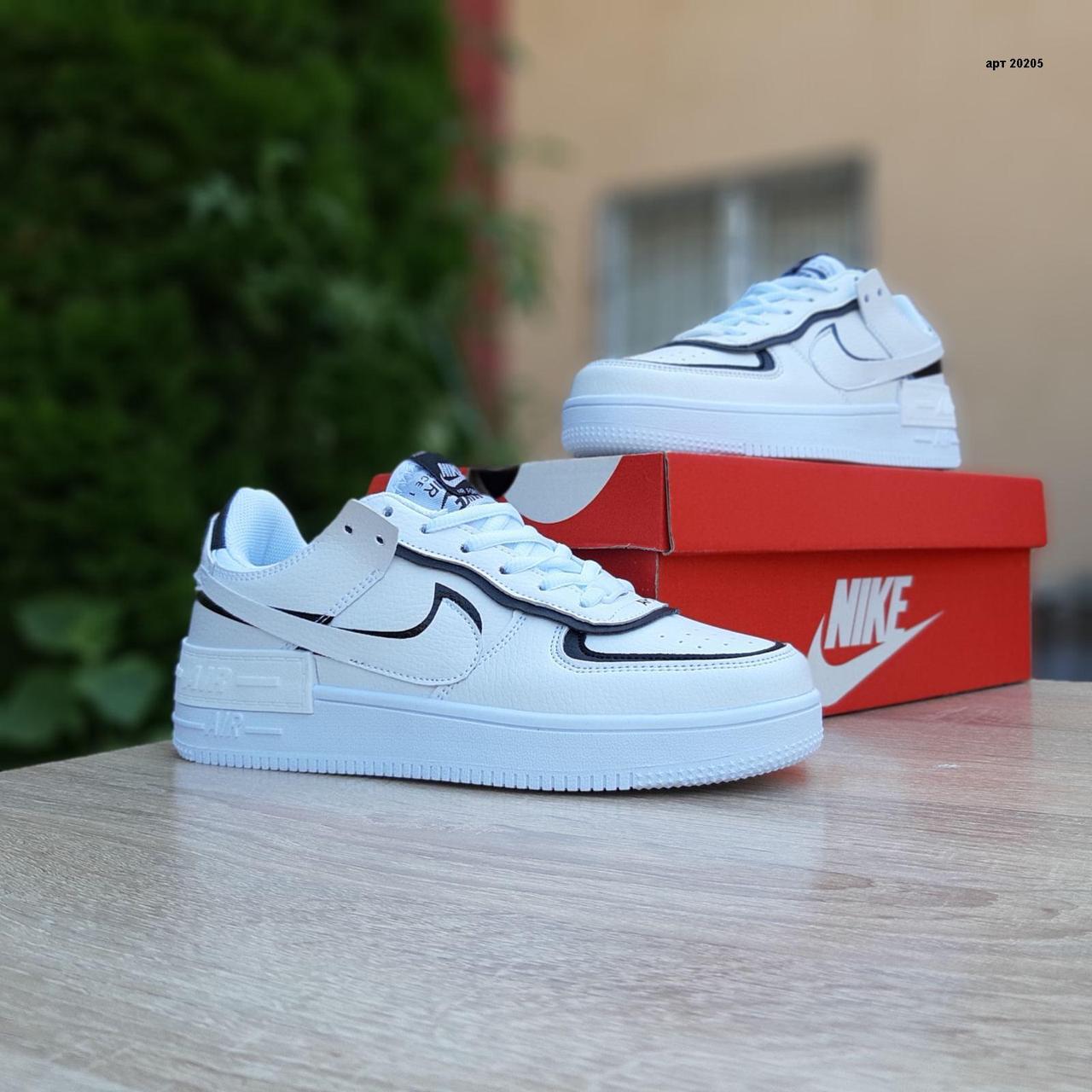 

Женские кроссовки в стиле Nike Air Force 1 Shadow, кожа, белые с черным, 39 (24,5 см)