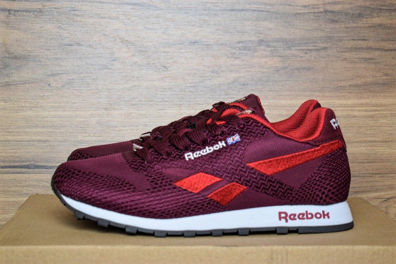 

Женские кроссовки в стиле Reebok Classic, бордовые текстиль 36(23 см), размеры:36,38