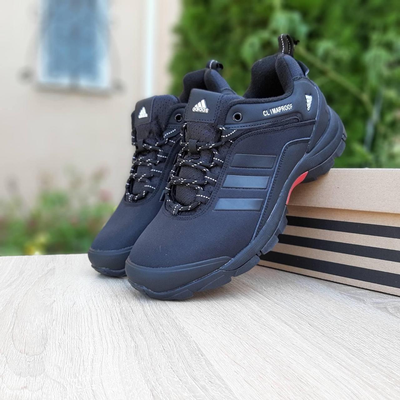 

Мужские кроссовки в стиле Adidas Climaproof, водоотталкивающая ткань, черные с красным 42 (26,5 см)