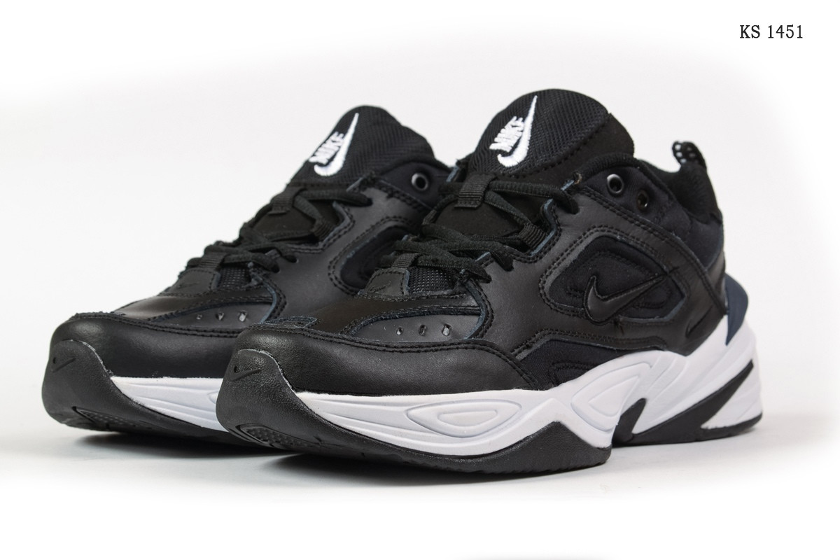 

Мужские кроссовки в стиле Nike М2K Tekno Black, кожа, черные с белым 44(28 см), последний размер