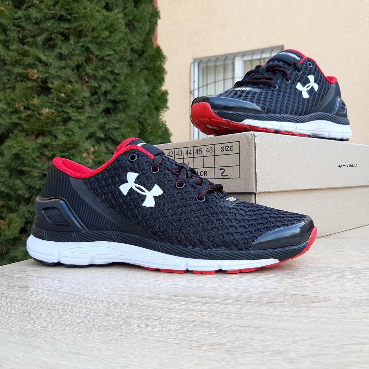 

Мужские кроссовки в стиле Under Armour Speedform Gemini, сетка, черные с красным 44(28 см), последний размер