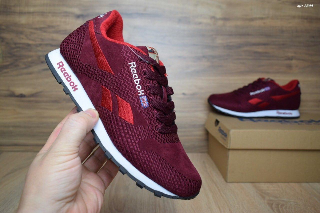 

Женские кроссовки в стиле Reebok Classic, бордовые текстиль+велюр 40(25,5 см), последний размер