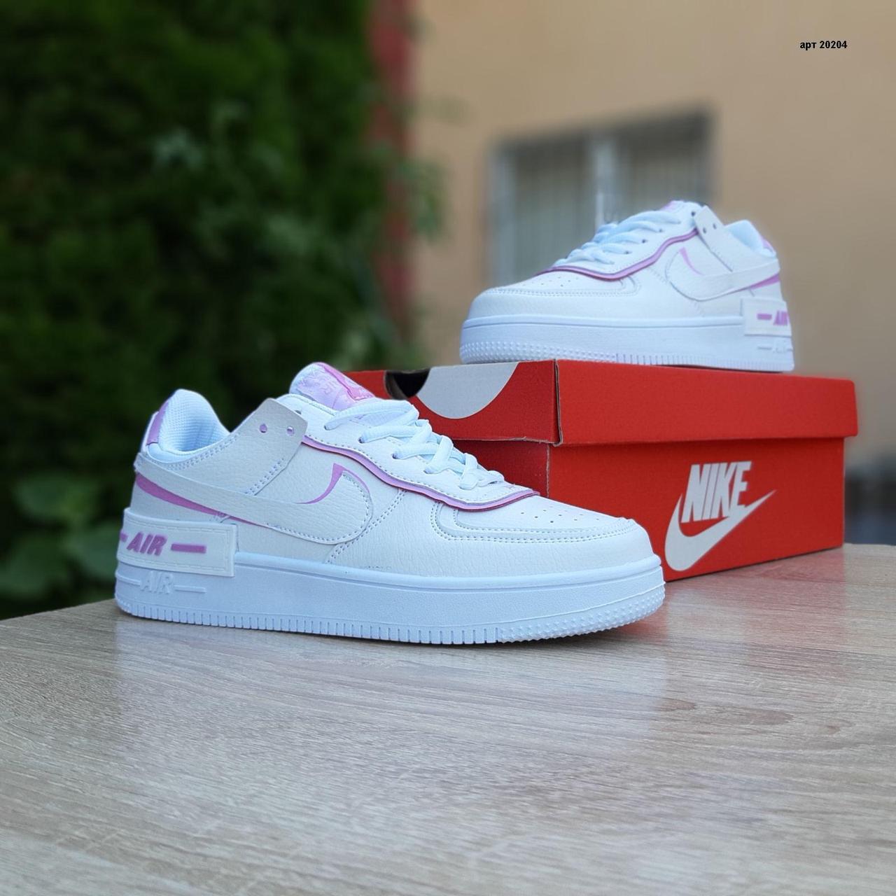 

Женские кроссовки в стиле Nike Air Force 1 Shadow, кожа, белые с сиреневым, 39 (24,5 см)